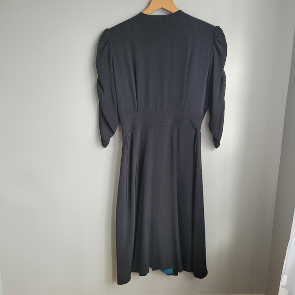 TRASHY DIVA ROSALIND DRESS black silk cocktail pin up 1940s vintage retro Size 8 - Picture 2 of 3